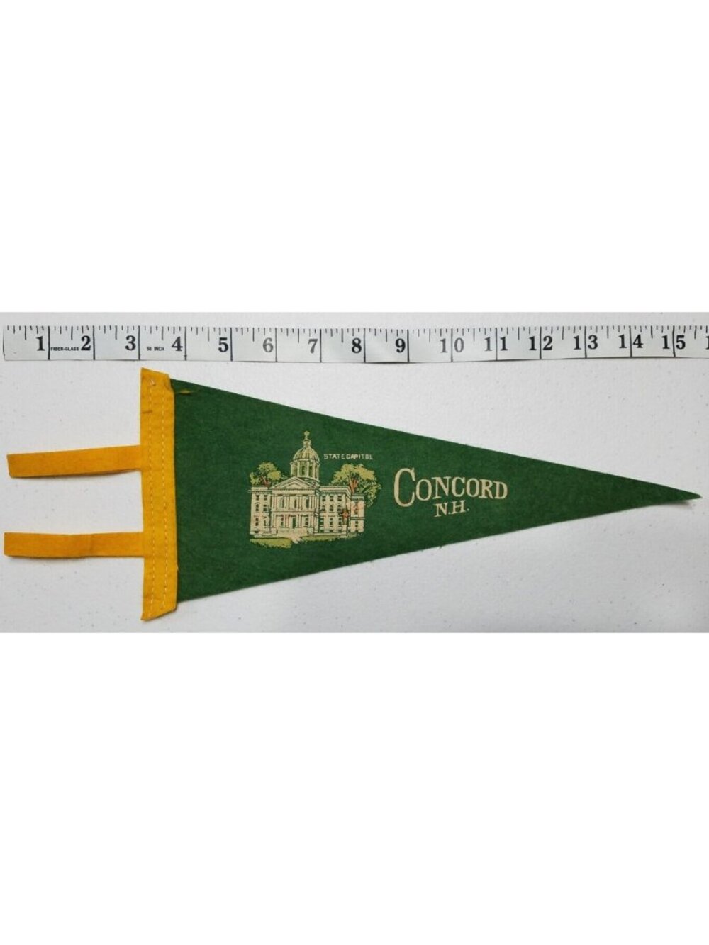 Vtg Felt Pennant Concord N.H. State Capitol Souvenir Travel Collectible Green